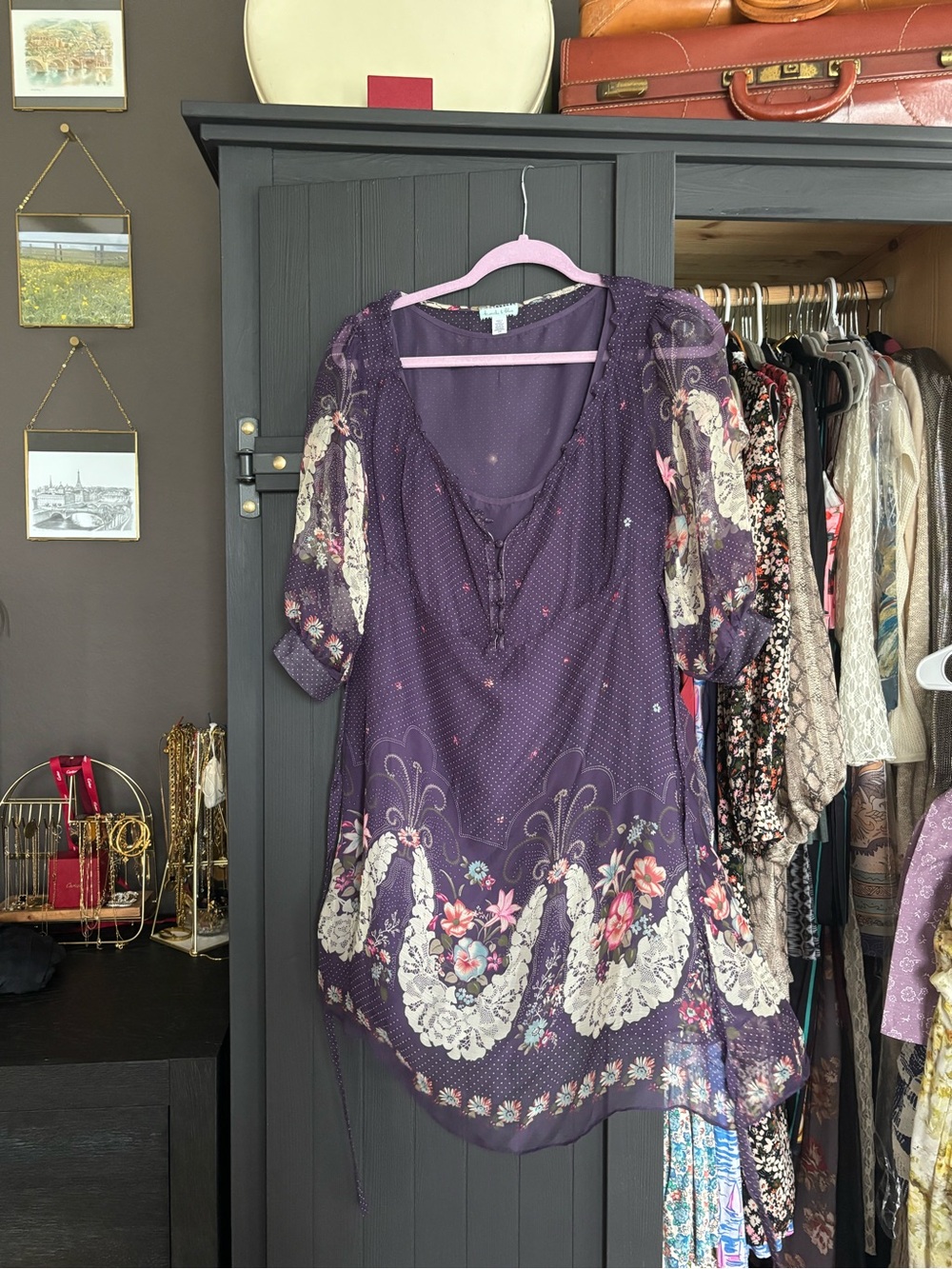 Kimchi Blue Purple Floral Mini Dress